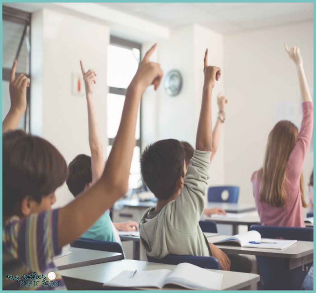 students raising their hands to review prior learning, for five types of activities to include in every distance learning lesson 