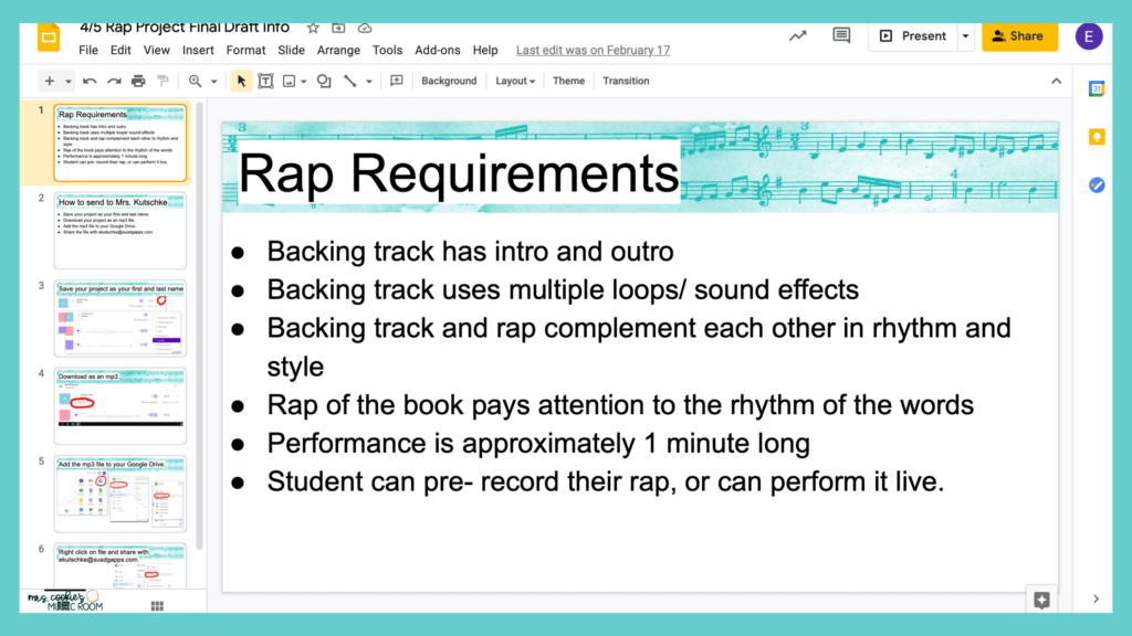 rap project requirements slide hip-hop-in-the-music-room-rap-project